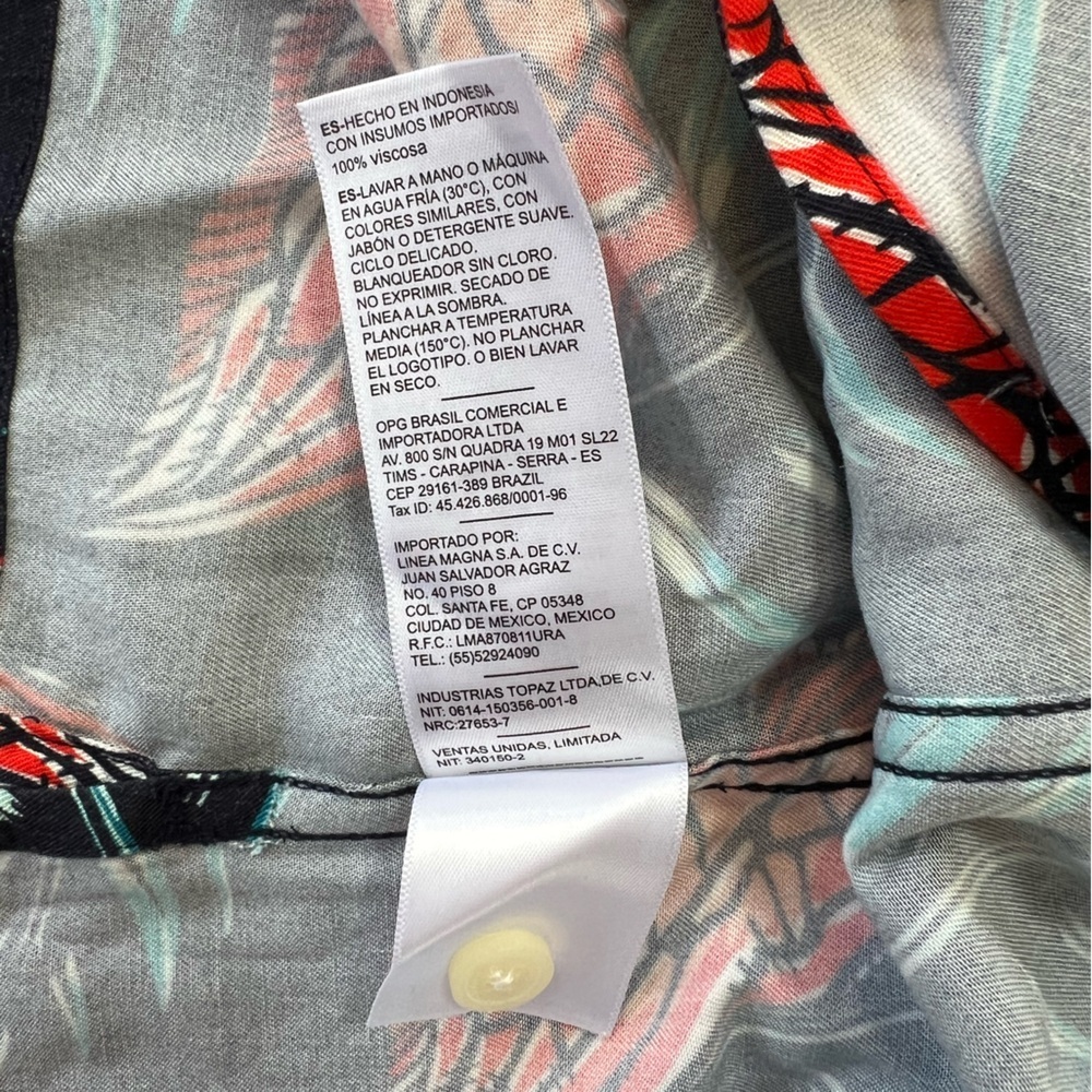 Original Penguin NWT Leaves Short Sleeve Button Down Slim Fit Camp Shirt, L - Picture 10 of 11